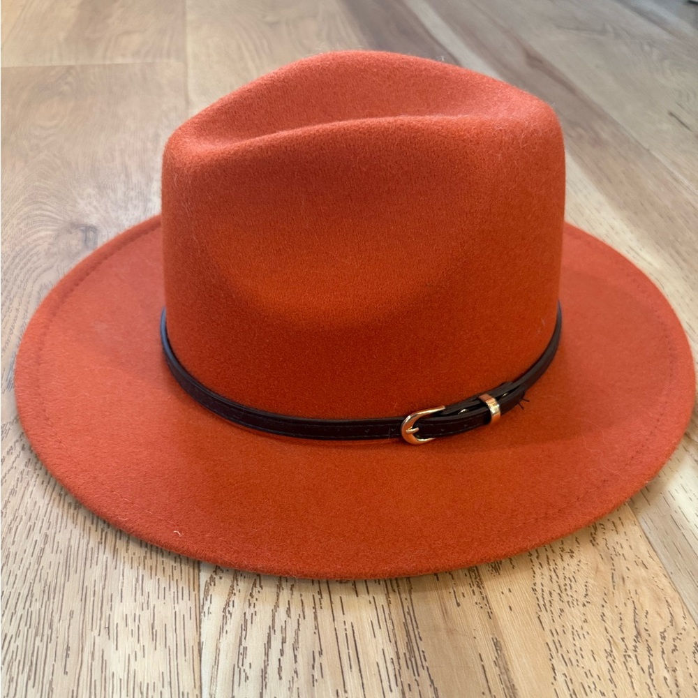 Wool Felt Fedora Hat with Leather Band